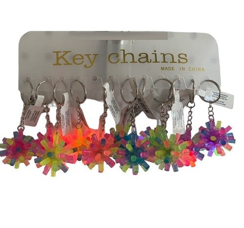 Light Up Spiky Ball Keychain