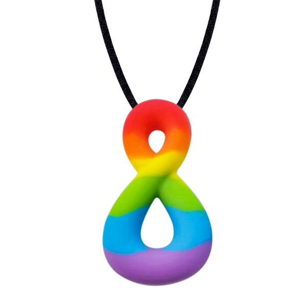 Infinity Chew Necklace (Rainbow and Blue)