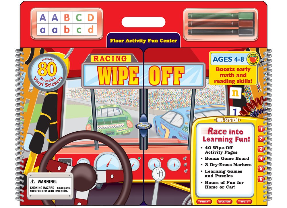 Race Cars Floor Activity Fun Center Spiral-bound – Racing Wipe Off