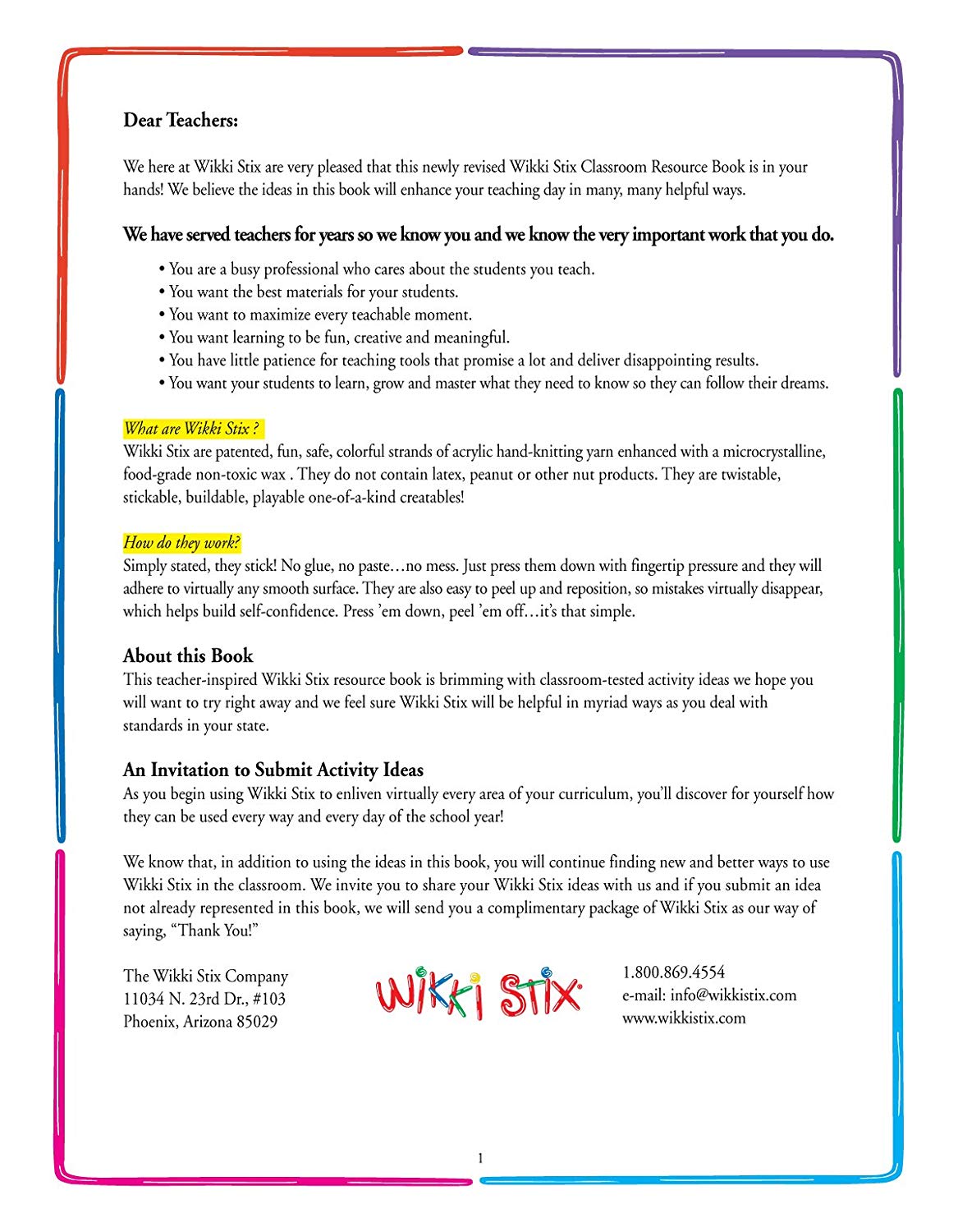Wikki Stix Cross-curricular Ideas for Teachers K-9