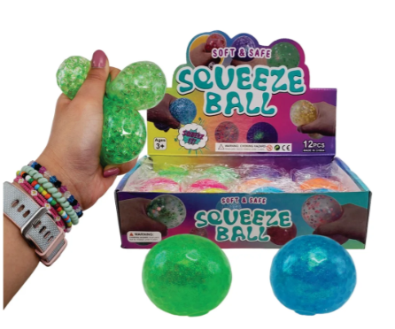 Glitter Squeeze Bead Ball 7cm