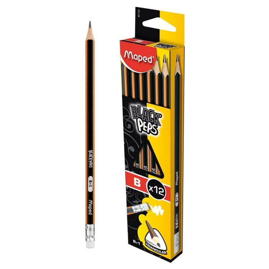 Black Peps Triangular Pencils JUMBO 12 pk