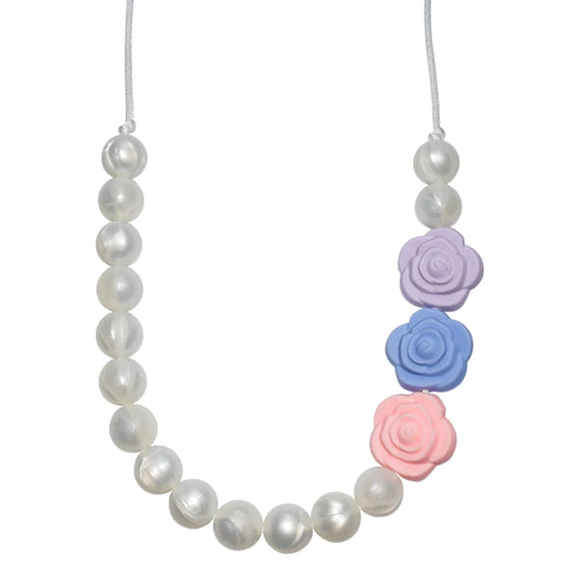 Pearl Roses Necklace- Multi-Colour