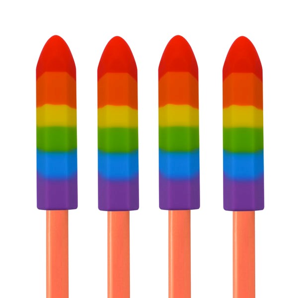 Rainbow Crystal Pencil Toppers (Set of 4)