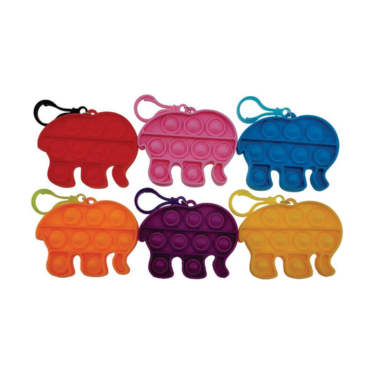 Push Pop Bubble Fidget - Mini Bag Tag Elephant