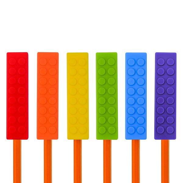 Rainbow Chew Blockz Pencil Toppers (Set of 6)