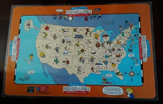 Wipe Off Activity Mat (Placemats) Map of USA