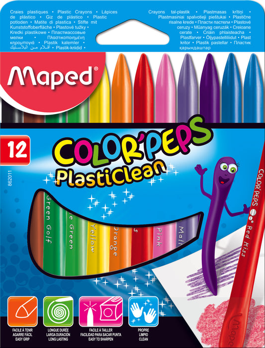 Plastic Crayons Color'Peps 12 pk